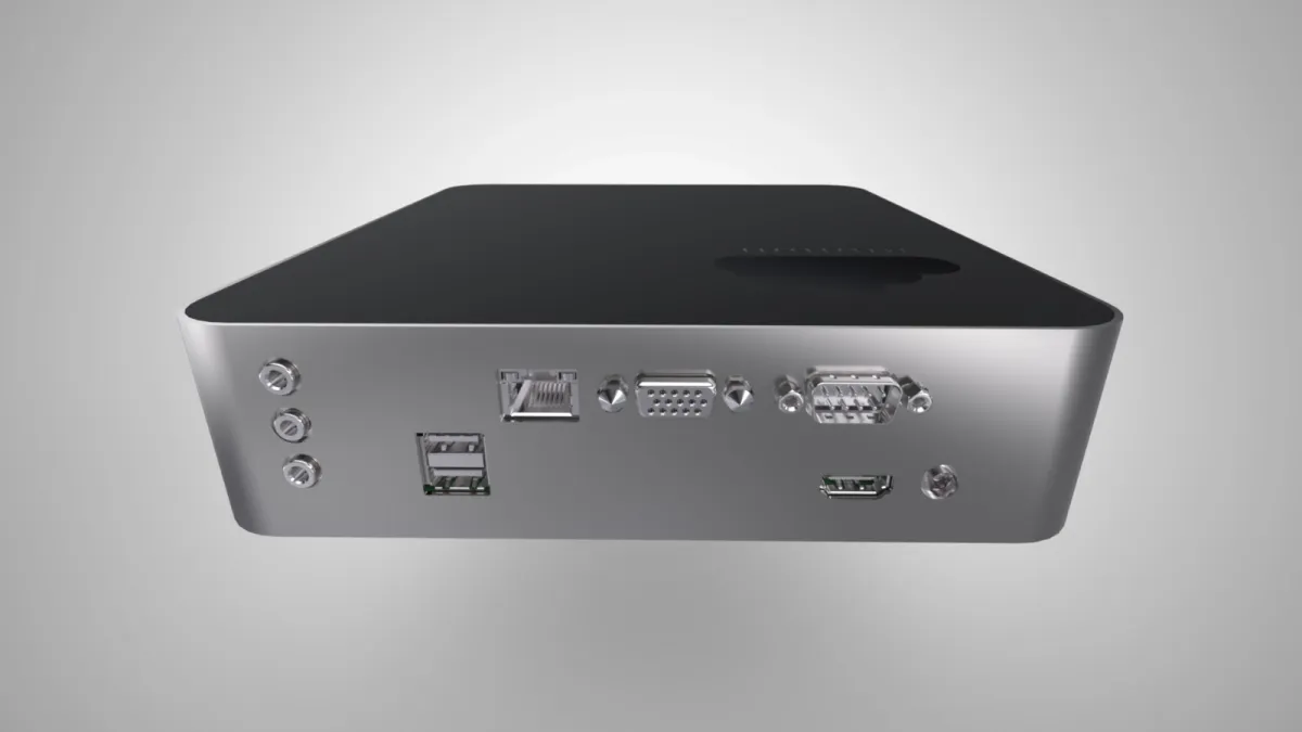 The back of the Baadal 2-bay SSD, where power and network plug in