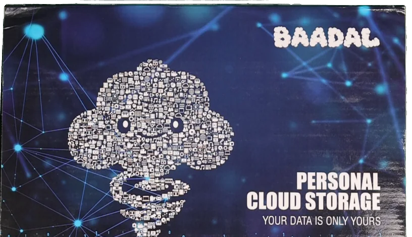 The front of the Baadal box: dark blue, printed with the Baadal cloud and “Personal Cloud Storage”